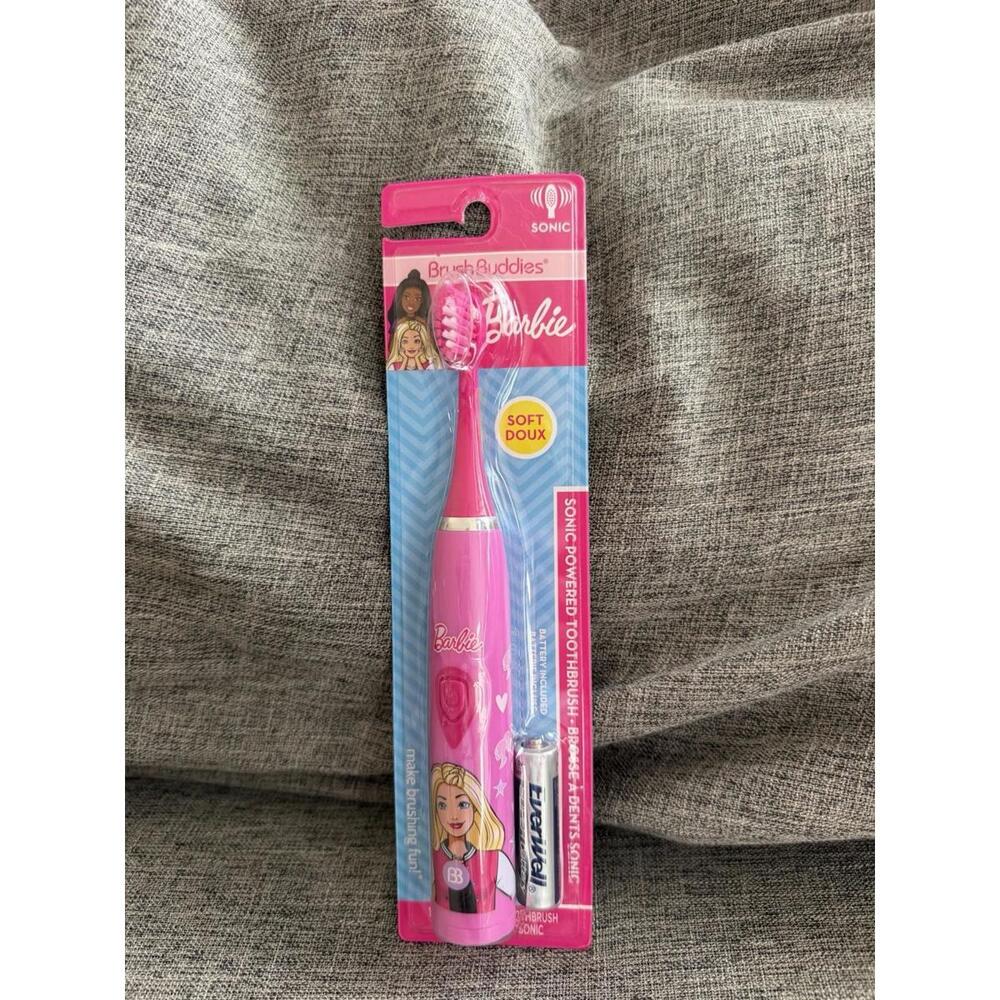 Barbie Battery Powered Toothbrush Sonic Electric Kids Soft Brush Buddies New